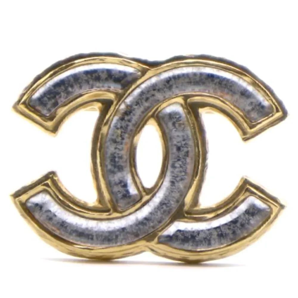 ❤️SOLD❤️CHANEL Ultra-Rare Clear Resin & Gold Tone Metal CC Brooch
